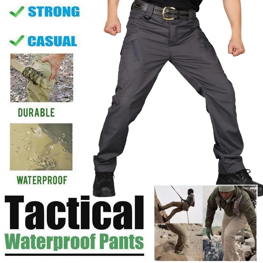 Водонепроницаемые Брюки карго мужские брюки-карандаш Военная мульти-уличная одежда с карманом джоггеры хип-хоп камуфляж тактические брюки Кемпинг Альпинизм