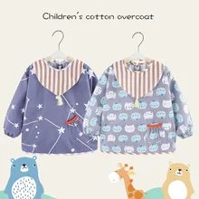 Детские нагрудники с принтом Водонепроницаемый хлопок дети для маленьких девочек с длинными рукавами и детские корма фартук Babador Baberos Slabbetjes