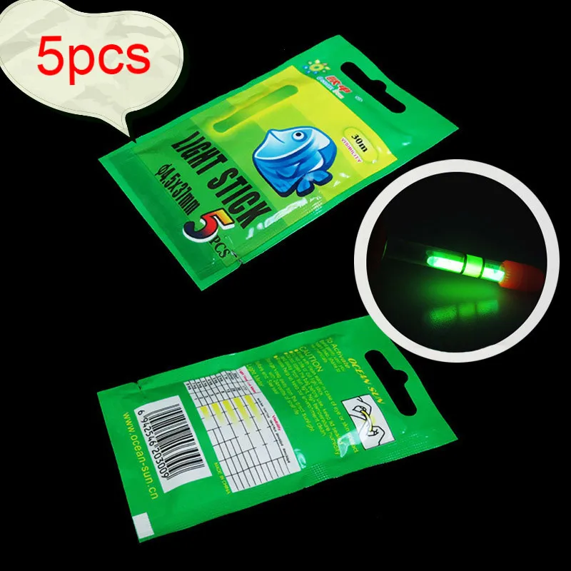 

5 pcs/bag 4.5*37mm Fishing Float Fluorescent Lightstick Light Night Float Lights Dark Glow Stick Night Fishing Stick Gear