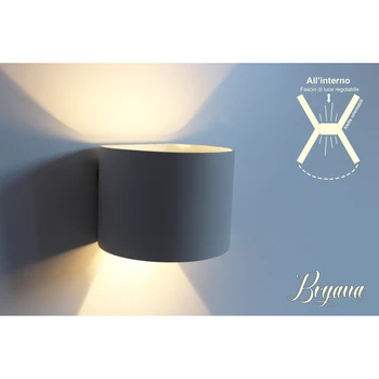 

V-TAC LD9756N wall sconce Led wall Bryana 6W white casing circular neutral white IP65 double lighting angle regolab