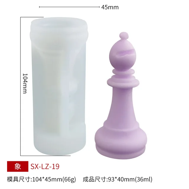 Chess Candle Silicone Mold DIY Chess 6 Piece Set Aromatherapy Candle Creative Ornaments Resin Molds Candle Making Kit LZ-19