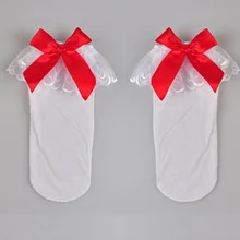 Новые винтажные Кружевные Гофрированные короткие носки с оборками Модные женские низкие носки с кружевным бантом в стиле ретро красивые носки для девочек