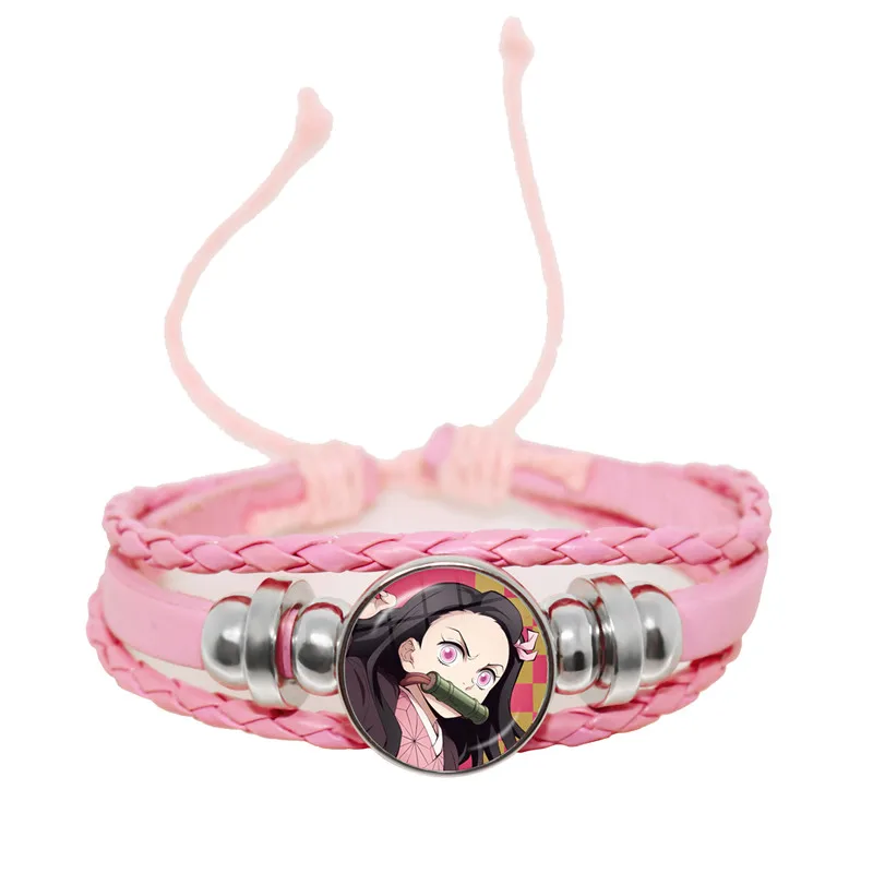 Demon Slayer Leather Bracelet Kimetsu No Yaiba Kamado Tanjirou Nezuko Cosplay Multi-layer Bracelets for Fans Gift | Украшения и