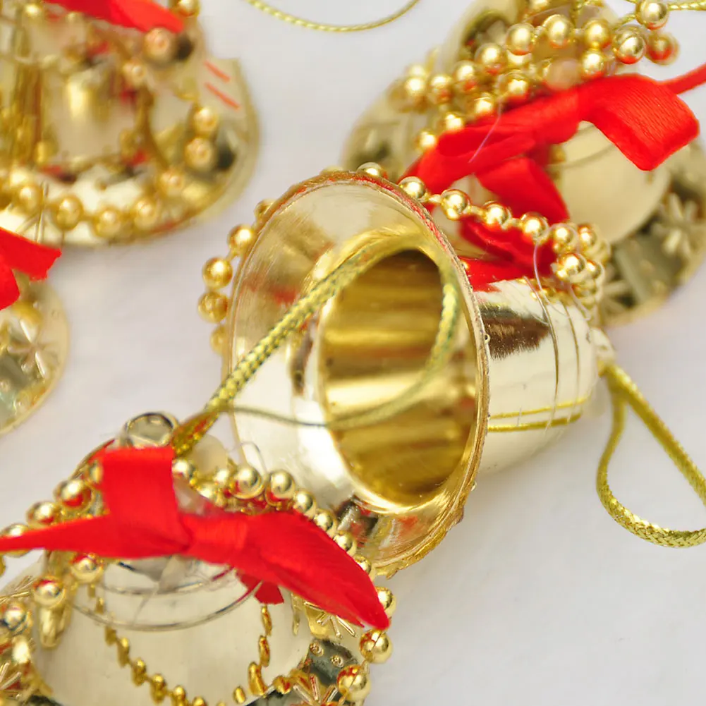 6 шт. рождественские колокольчики декоративные колокольчики с ленточным бантом Мини-колокольчики для фестиваля вечерние украшения для елки