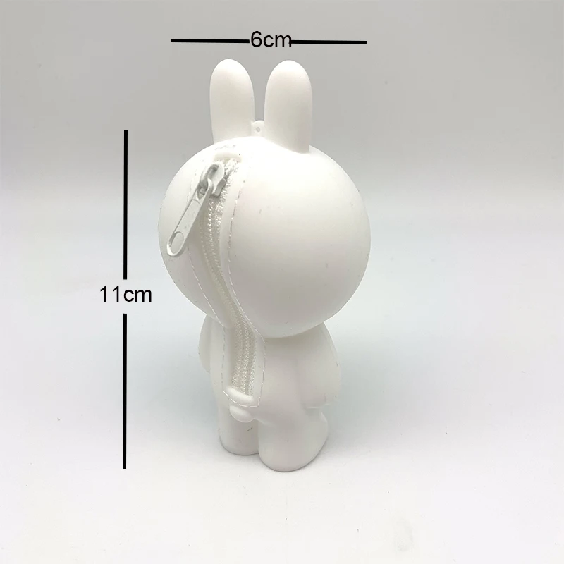 Корея 3D силиконовые школьные принадлежности Карандаш Чехол Молния сзади Для женщин косметичка милый Connie с мультипликационным принтом «кролик» для офисных принадлежностей для подарков