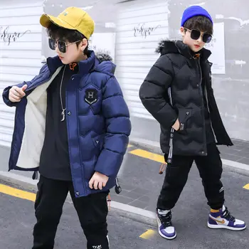 

2020 Warm Winter Jackets for Boy Kids 12 13 Years Old in Boys Jackets Coats Winter Snowsuits Teenage Hooded Warm Lined Outerwear