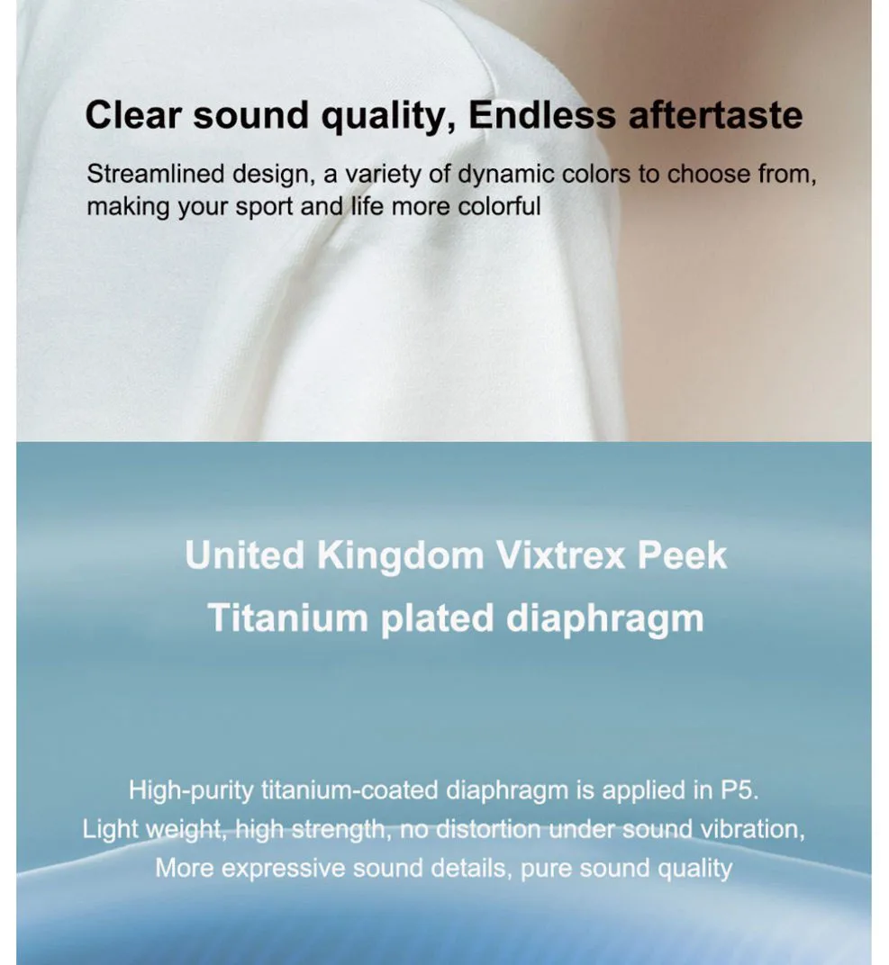 Sanag P5 Bluetooth 5.0 TWS Earbuds Binaural Call Fingertips Control Siri Google Assistant 500mAh Charging Case IP5 with Mic - Rose Gold