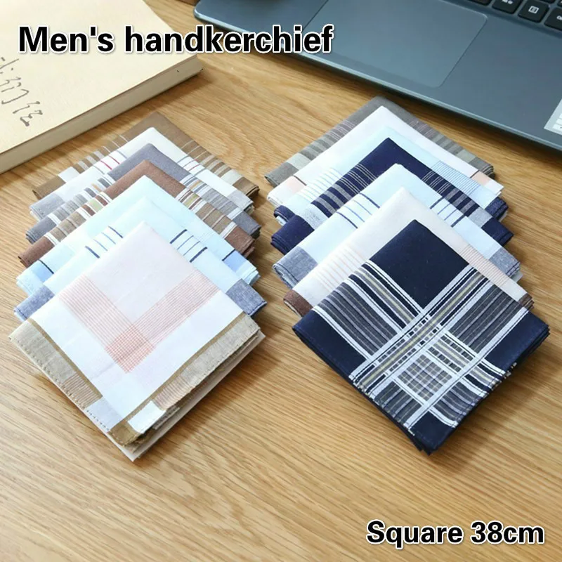 

Men's High Quality Plaid Cotton Handkerchief To Send Elders Square Scarf Vintage Napkin Soft Sweaty Children Small Gift Harajuku