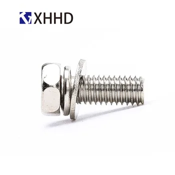 

M3 M4 Hex Washer Head Machine Screw Metric Thread Hexagon Bolt Iron Steel Nickel Plated