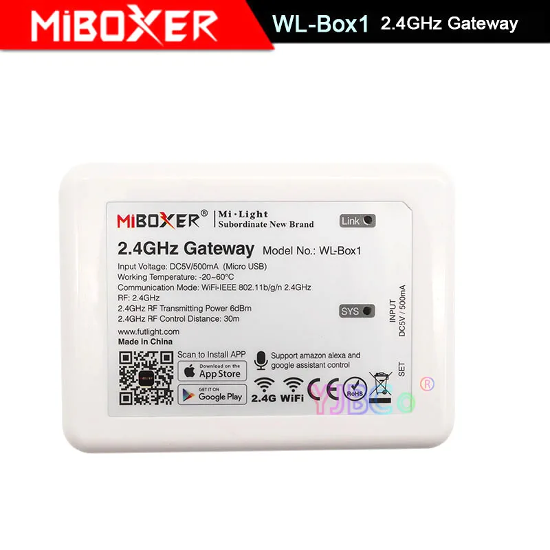 

Miboxer 2.4GHz Gateway WL-Box1 Wifi controller DC5V compatible with IOS/Andriod system Wireless APP Control for led strip ligh