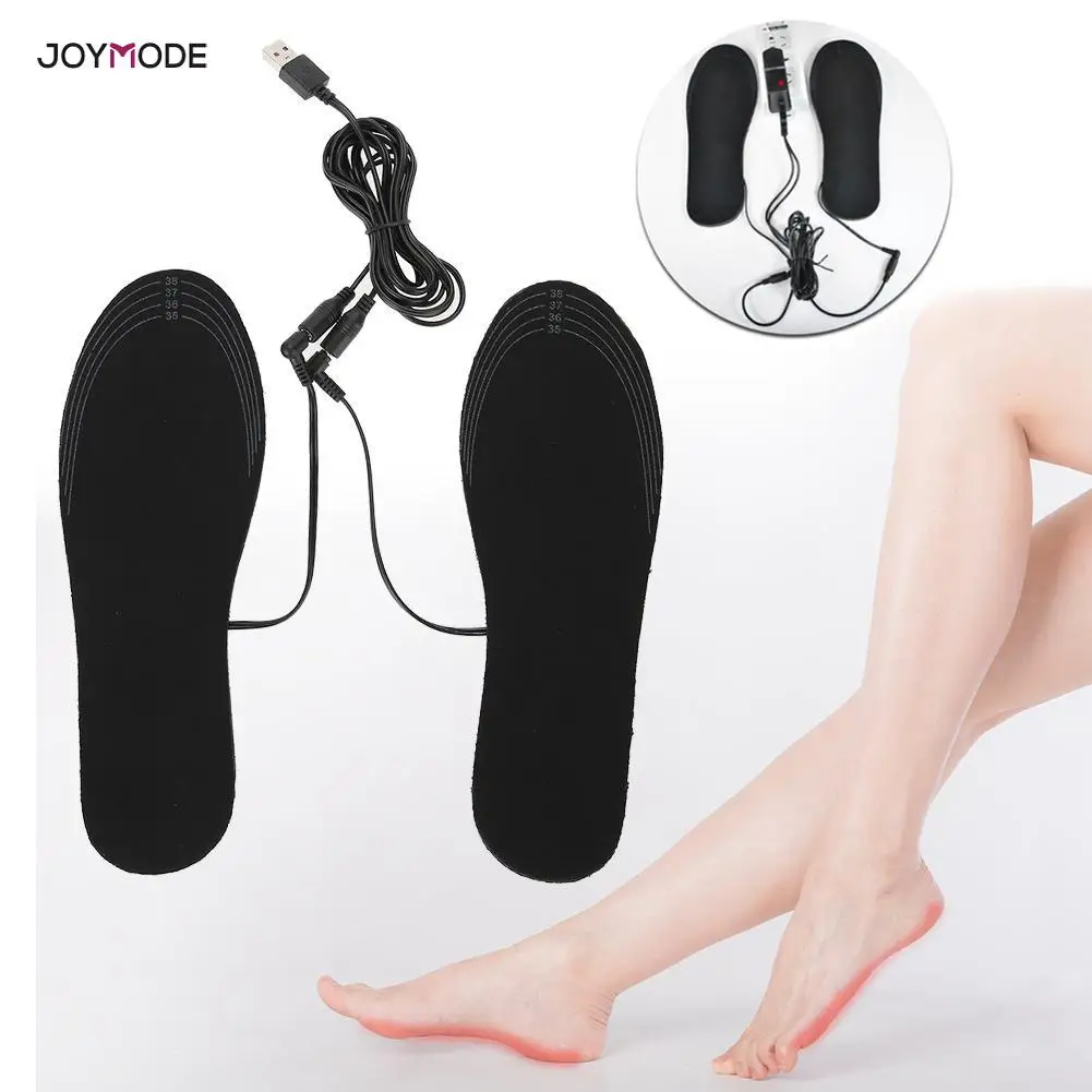 Joymode1 пара USB стельки для обуви с подогревом, согревающие стельки для ног, теплые носки, коврик, зимние уличные спортивные стельки, Теплые Зимние Стельки