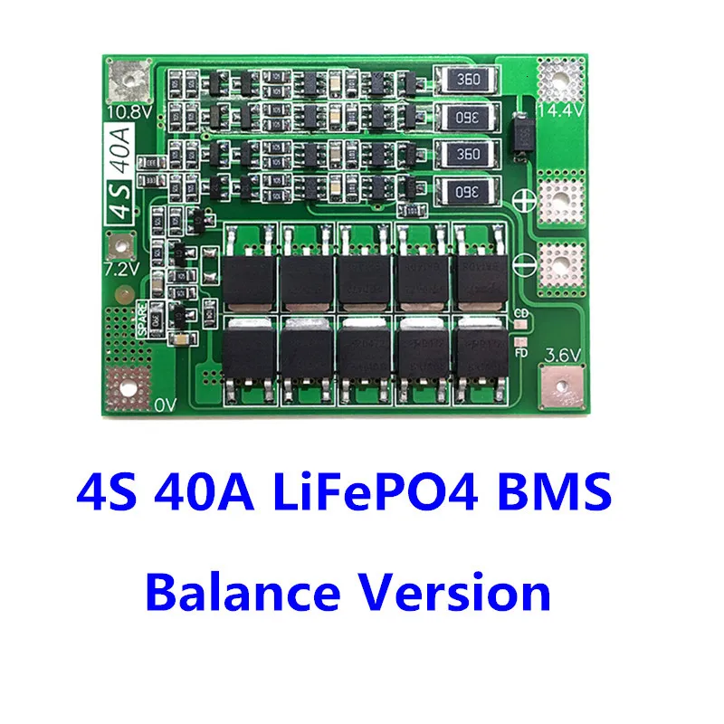 4S 40A 12,8 V 14,4 V 18650 LiFePO4 плата защиты батареи/литий-железо BMS с балансом