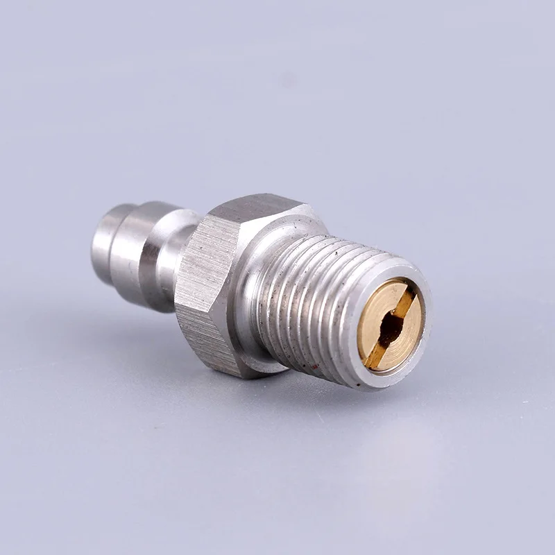 

8 Mm Quick Connector Male Connector Stainless Steel Male Connector with One-Way Valve Male Connector M10 * 1 1/8NPT 1/8BSPP Thre