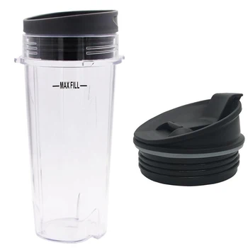 

16 OZ Cup with Two Lids for Ninja Replacement Parts Accessories for Ninja BL660 BL770 BL740(3 Pcs)