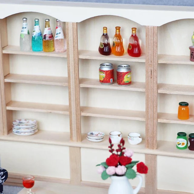 1/12 Dollhouse Miniature Bookcase Display Shelf Modern Style Doll House Furniture Toys 5