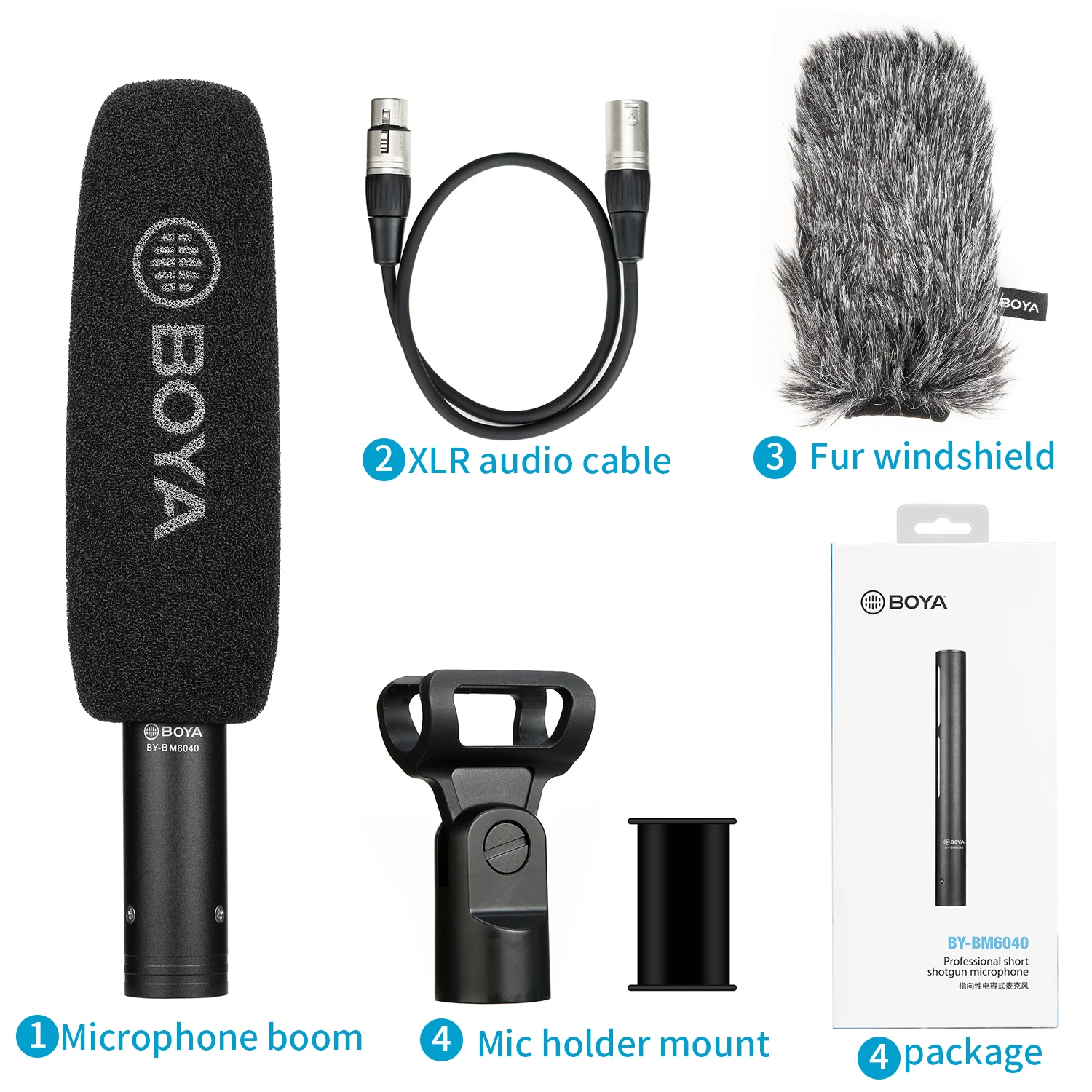 BY-BM6040 Cardioid Shotgun Microphone Captures Natural-Sounding Audio for Broadcast, TV Shoots, Location Shooting, Documentaries bluetooth headphones with mic