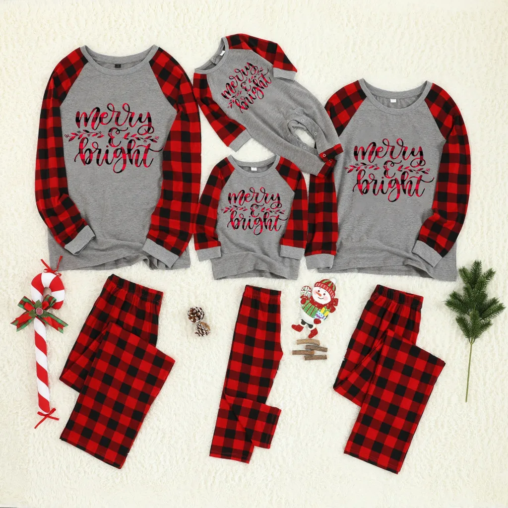 Christmas Family Pajamas Set Cartoon Christmas Clothes Parent-child Suit Home Sleepwear Baby Kid Dad Mom Matching Family Outfits