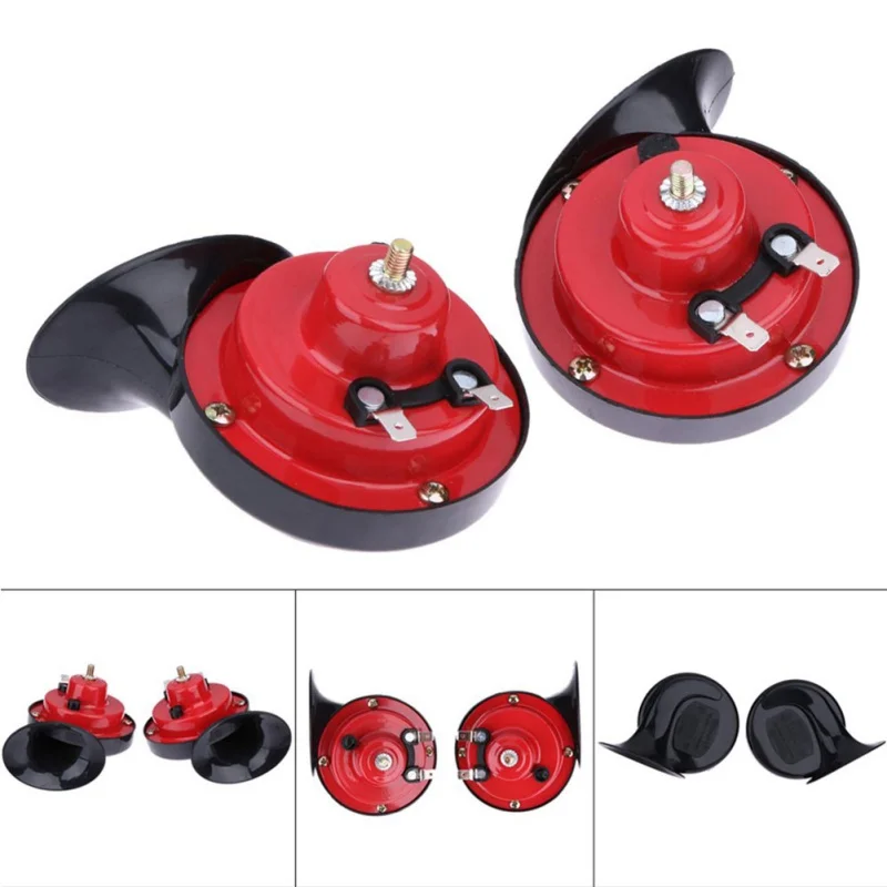 Universal One Pair All 12V 110DB Car Air Horn Loud Car Dual Tone High And Low Dual Speakers Snail Electric Siren