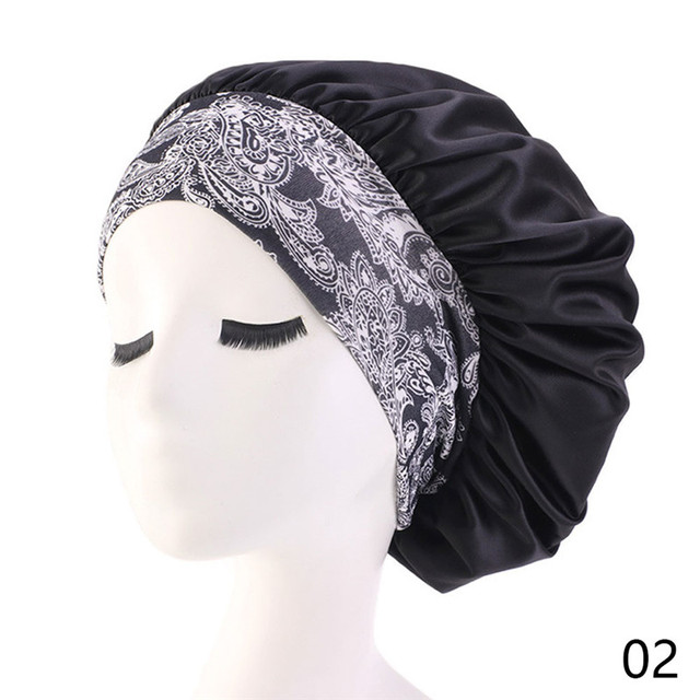 Satin Bonnet Hair Caps Double Layer Adjust Sleep Night Cap Head Cover Hat For Curly Springy Hair Styling Accessories