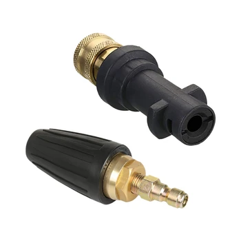 

High Pressure Outlet Parts: 1Set Pressure Washer Turbo Nozzle & 1Set High Pressure Cleaning Foam Pot CleaningGun