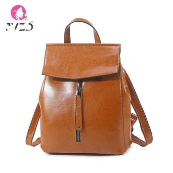 

JVZD Fashion Women Backpack，Oil Wax Split Leather Cowhide School Bags Girls，minimalist Multifunction Travel Backpack