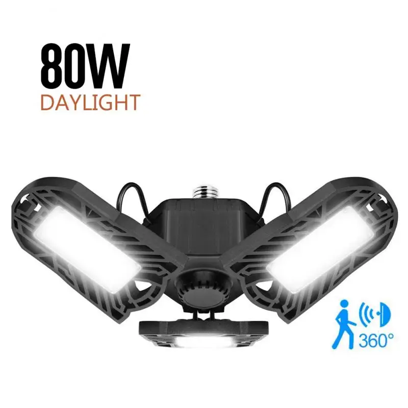 

144LED Motion Activated Garage Ceiling Lights Super Bright E26 60W/80W Waterproof Led HighBay Industrial Lighting Workshop Lamp