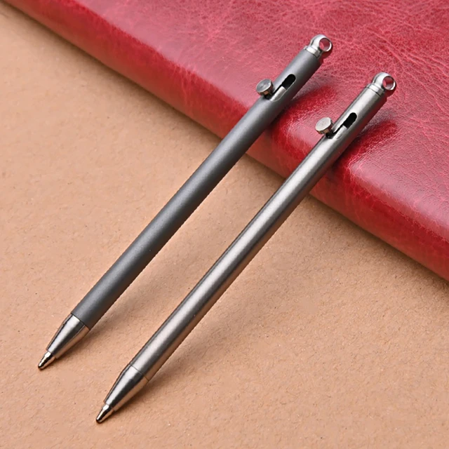 Stainless Steel Ballpoint Pens  Stainless Steel Telescopic Pen - Ring  Steel Pen - Aliexpress