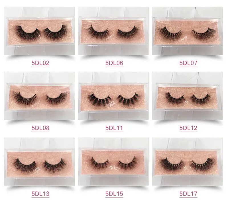5D Mink Natural Lashes 6pairs/lot Hot Style 23mm Clear Cases Drop Shipping Accept Eyelash