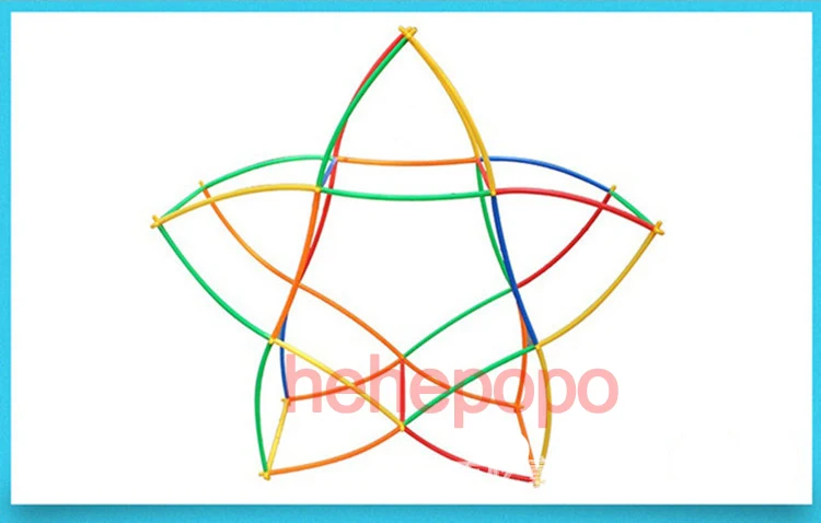 500pcs 4D Straw Building Blocks DIY Plastic Assembled Blocks Toy Straw Inserted Construction Toy Colorful Educational Kids Gift