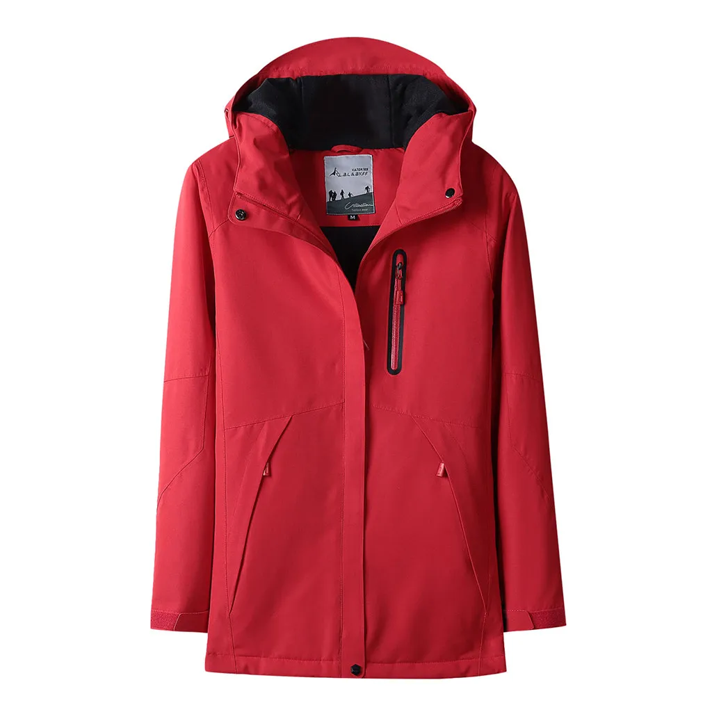 Женские зимние теплые женские пальто трехскоростной контроль температуры usb зарядка теплая зимняя куртка для женщин базовые Топы - Цвет: Красный
