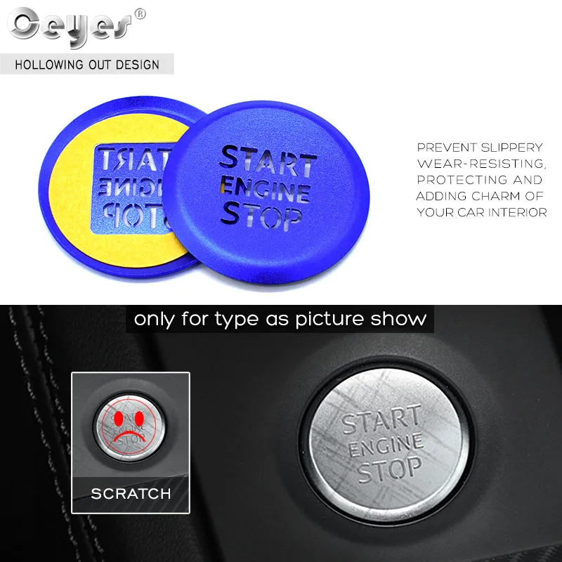 Ceyes Car Styling Interior Accessories Auto Engine Start Stop Button Translucent Ring Case For Audi A1 A4 A4L A5 2019 2020 Cover 4