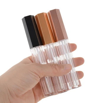 

1/5 Pcs High Class Black Rose Gold Lip Gloss Bottle,Plastic Empty Cosmetic Oil Refillable Tube, Liquid Lipstick Storage Bottle