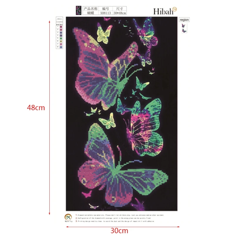 Butterfly 5D Diamond Embroidery Painting DIY Painting Cross Stitch Home Decor Q6PE