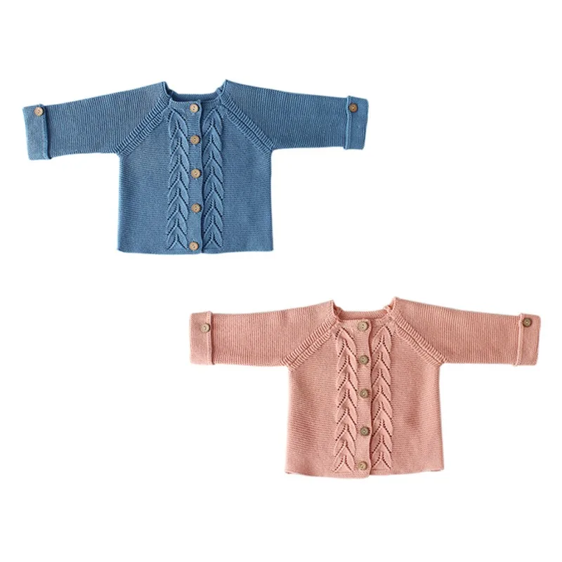 Одежда для маленьких девочек; Зимний Детский свитер; Хлопковый вязаный кардиган с рисунком листьев для маленьких мальчиков; пальто; одежда для маленьких девочек