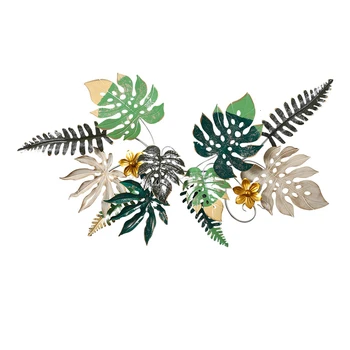 

Nordic Iron Art Wall Decoration Simulation Green Planting A Living Room Metal Three-dimensional Background Wall Hanging