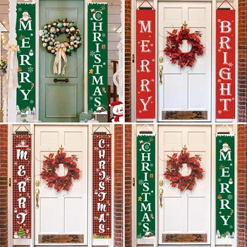 

Red/Green 30X180cm Merry Christmas Porch Banner Outdoor Decoration Christmas For Home Hanging Pendant Christmas Beauty