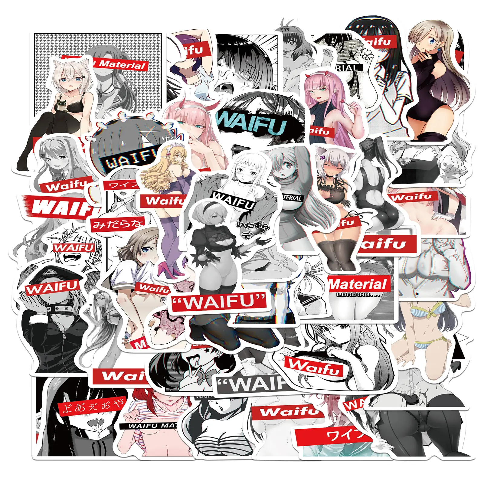 10/50Pcs New Sexy Girl Anime Waifu Sticker Bicycle Guitar Luggage Laptop Motorcycle Graffiti Cartoon Stickers Kids Toy Pegatinas | Игрушки и