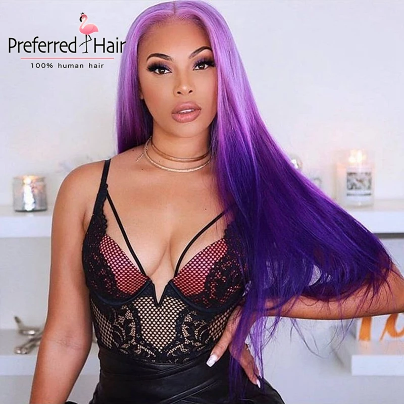 

Preferred Brazilian Straight Human Hair Wigs Pre Plucked Ombre Lace Front W Remy 13x4 Lace Front Human Hair Wigs for Black Women