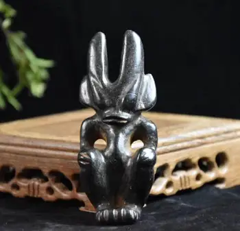 

Hongshan culture archaize black iron meteorite sculpture Hongshan people statue #4