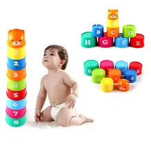 1 Набор, складные чашки, детские развивающие игрушки, строительные блоки, фигурки, буквы, складные чашки, игрушки, подарки для раннего обучения, обучение