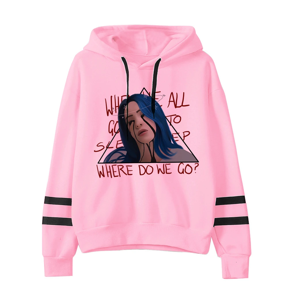 Kpop Billie Eilish худи для женщин Harajuku мода Ulzzang розовый принт толстовки Женская одежда Графический мультфильм Kawaii капюшон - Цвет: 14