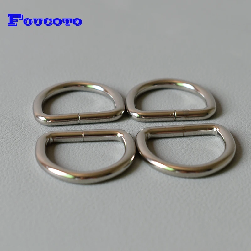 

10Pcs/Lot D Ring For 1Inch(25mm) Webbing Dog Collar Connect Metal Buckle Heavy Duty Semi Ring Ribbon Clasp Knapsack Belt Buckle