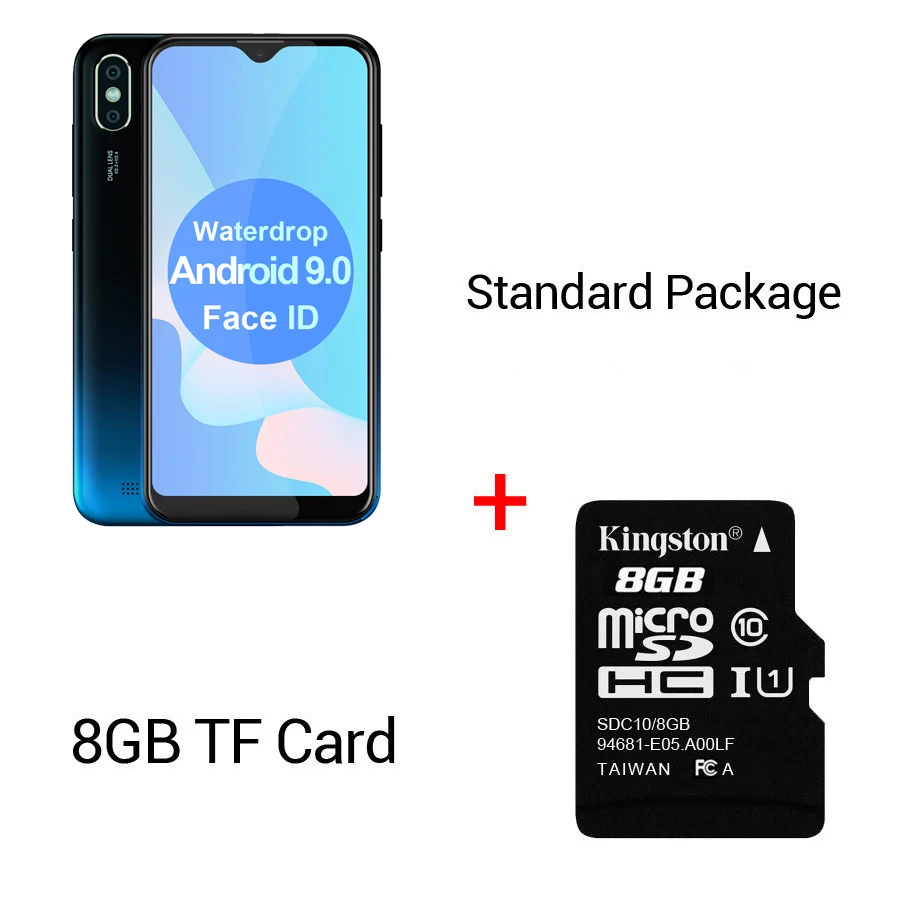 Мобильный телефон LEAGOO M12 Android 9,0 19:9 5," 2 Гб ОЗУ 16 Гб ПЗУ 3000 мАч MT6739 четырехъядерный с отпечатком пальца для распознавания лица 4G - Цвет: Add 8GB Card