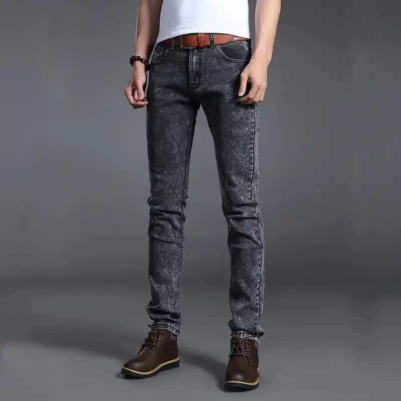 men's gray stretch jeans