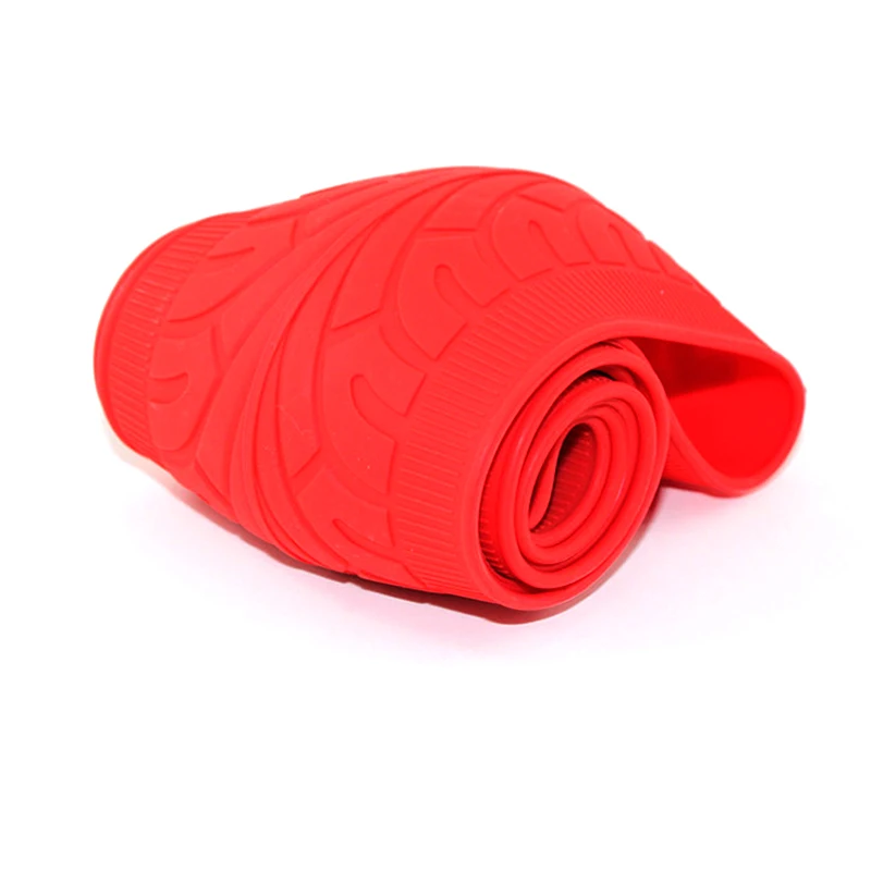 Универсальный разноцветный авто силиконовый чехол на руль для перчаток, мягкий автомобильный защитный чехол на руль, автомобильные аксессуары - Название цвета: Красный