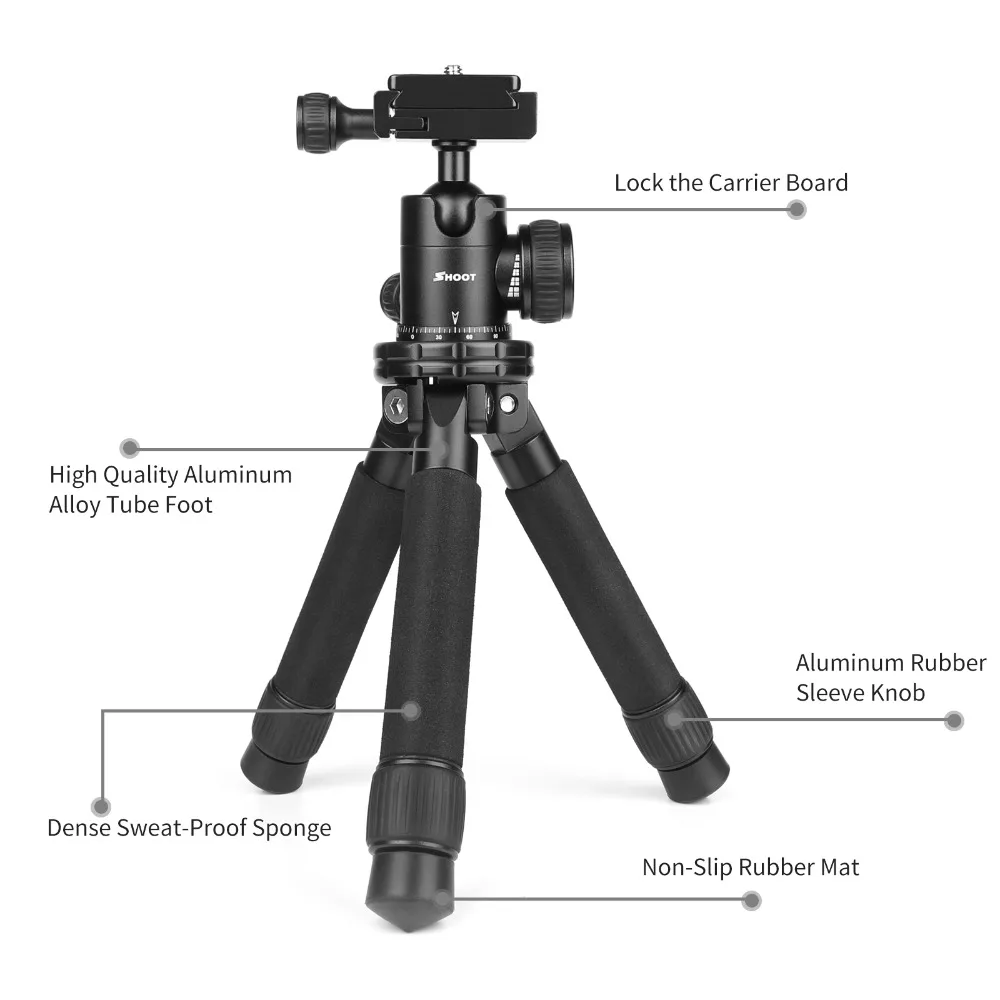 Легкая мини-камера штатив для настольного типа для GoPro Canon Nikon sony DSLR камера с шаровой головкой Аксессуары