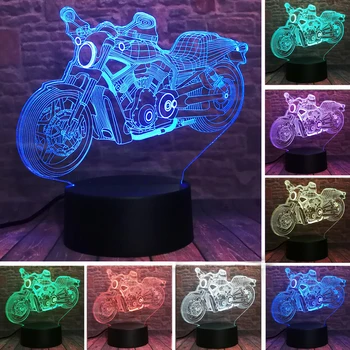 

Cool Christmas Gifts Chopper Motorcycle Biker Rider 7 Colors Change LED Night Light Child Boys Toys Bedroom Table Decor Dropship