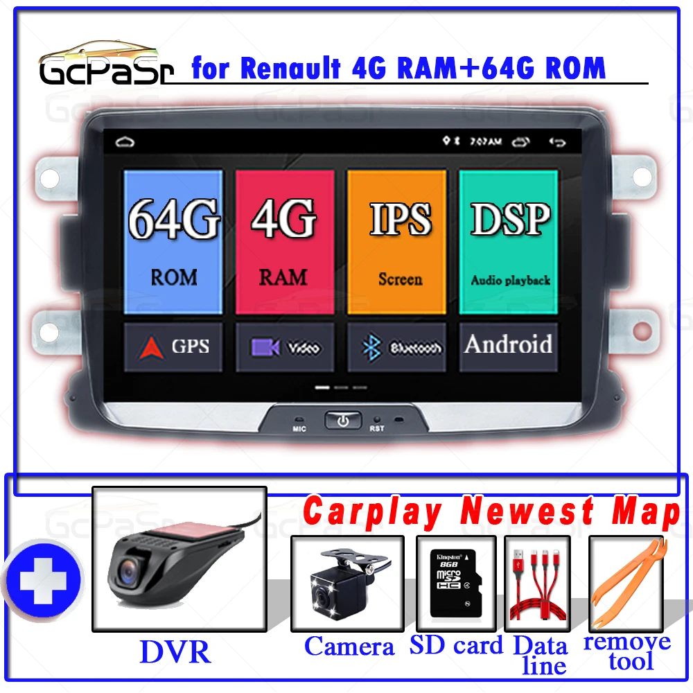 Автомагнитола для Dacia Lodgy Logan, Duster Sandero, Renault Captur, Lada, Xray, DVD, gps, 4G, Android Автомагнитола для Dacia Lodgy Logan, Duster Sandero, Renault Captur, Lada, Xray, DVD, gps, 4G, Android
