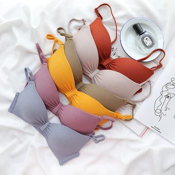 

8 Color Women Bra Top Cotton Sexy Lingerie Push Up Bras Wire Free Fashion Women Underwear Female Brassiere Intimates