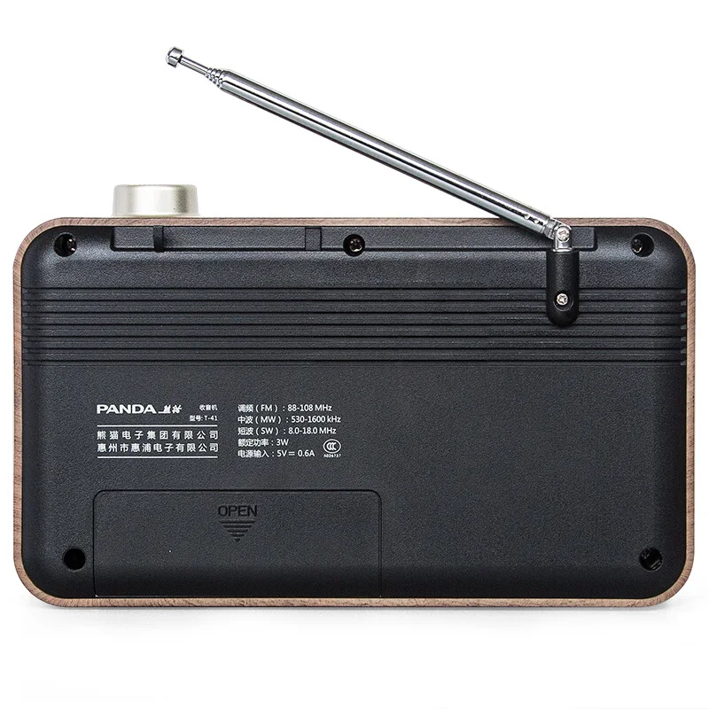 Receptor de Rádio Panda Vintage Retro Portátil Banda Completa fm sm mw Semicondutor Clássico Desktop Leitor Música T41 - Image 3